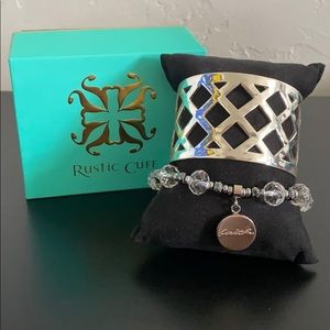 Rustic Cuff silver Bracelets